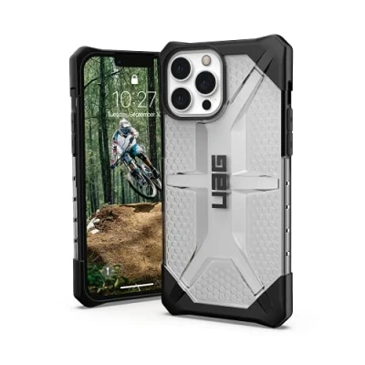 Immagine di Urban Armor Gear Plasma Custodia compatibile con Apple iPhone 13 Pro Max [Cover la ricarica wireless, per telefono resistente agli urti, Bordo rialzato] ice (trasparente)