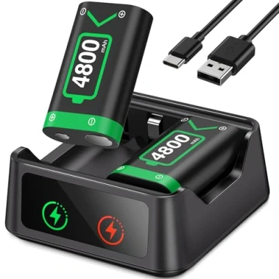 Immagine di Batteria per Controller Xbox One/Series X&amp;S da 4800 mWh ad alta capacità, compatibile con Series X&amp;S/Xbox One S/X/Elite Skins