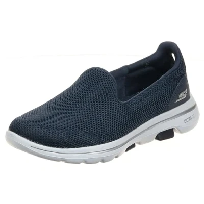Immagine di Skechers Go Walk 5, Sneaker Infilare Donna, Blu Navy Textile White Trim, 36.5 EU