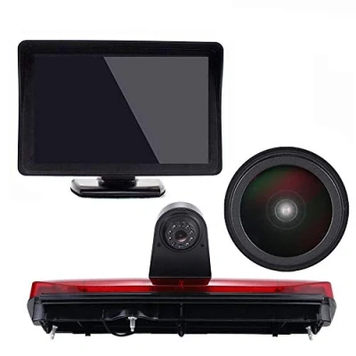 Immagine di 1280*720 pixel Terza Tetto Top Mount Luce Freno Fotocamera Parcheggio Telecamera Retromarcia per Ford Transit Connect 2014 2017 Transporter Business MPV SUV Bus+7&quot;reverse Monitor