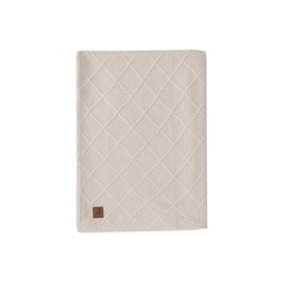 Immagine di Jollein Coperta per neonati Check Knit, Oatmeal, in pile Teddy, 75 x 100 cm, 60% cotone, 40% acrilico, interno 100% poliestere, culla, 2,0 TOG, certificato Oeko Tex, motivo a maglia