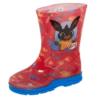 Immagine di Cbeebies, Bing Bunny Stivali di gomma per bambini e bambine, Rosso con coniglietto, MNCK10427,