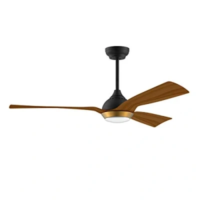 Immagine di reiga 132CM Ventilatore da soffitto con motore CC luce dimmerabile, 3 lame colorate in grana di quercia, 6 velocità, timer, controllo Alexa app remota