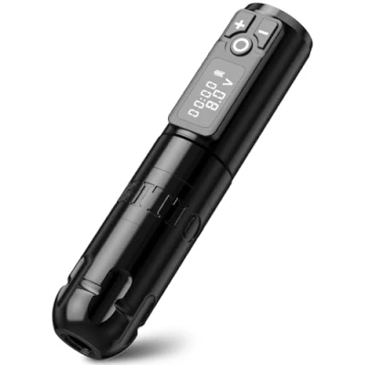 Immagine di Ambition Soldier Macchina per cartucce tatuaggi con penna a batteria rotativa display LED digitale motore senza fili da 2400 mAh (nero lucido)
