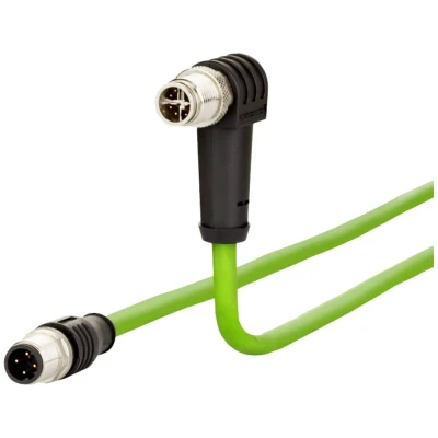 Immagine di Metz Connect 142M2X1B050 M12 cavo di rete, patch CAT 6A S/FTP 5.00 m Verde guaina in PUR, resistente agli acidi, allozono, ai raggi