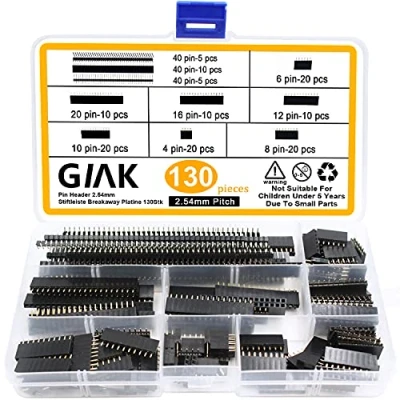 Immagine di GIAK 130Pcs 2.54mm Straight Single Row PCB Board Femmina Breakable Pin Header Connector per Arduino Prototype Shield