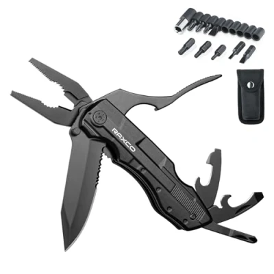 Immagine di RAXCO Coltello Multifunzione, 18 in 1 Multiuso Utensile Tascabile con Cacciavite Acciaio Inossidabile