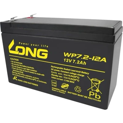 Immagine di Long WP7.2 12A/F2 Batteria al Piombo 12 V 7.2 Ah AGM (L x A P) 151 102 65 mm Spina piatta 6,35 certificazione VDS, Bassa