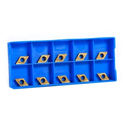 Immagine di Inserto in metallo duro CNC, 10 pezzi punte CNC a forma di diamante Inserti utensile per tornitura tornio con taglierina DCMT070204 HM YBC251
