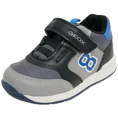 Immagine di Geox B Rishon Boy A, Scarpe da Ginnastica Bimbo 0 24, Grey Black, 18 EU