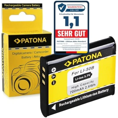 Immagine di PATONA Batteria Ricambio per Olympus Li 50b, Pentax D Li92, WG 8, Ricoh DB 100, Casio NP 150 Batterie Compatibile con SH 21, SP 800, SZ 20, XZ 1, VH 510, VR 350, TG 870