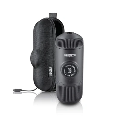 Immagine di WACACO Nanopresso con S custodia di Nanopresso, Macchina Caffè Portatile, Versione Aggiornamento Minipresso, Espresso Caffe Viaggio, Azionabile Manualmente, Perfetto per il Campeggio