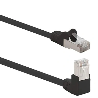 Immagine di 1aTTack.de 366189 Cavo di Rete Cat.6 Angolo 90 Gradi 2m Nero 1 Pezzo Patch Cat6 (SFTP PIMF) 1000Mbit/s connettore RJ 45 x Metro