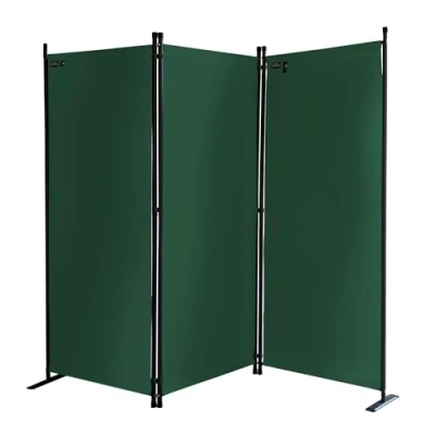 Immagine di QUICK STAR Paravento da Giardino 170 x 165 cm 3 parti pieghevole Divisorio in Tessuto Protezione della Privacy Verde