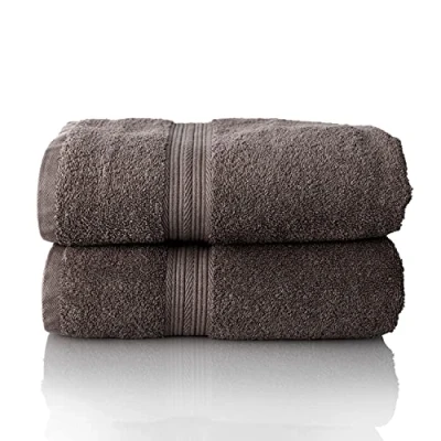 Immagine di ALCLEAR Set di asciugamani in spugna super assorbente, 100% cotone ecotex, serie 6 colori e 5 misure, colore: antracite, 2 da sauna 70 x 200 cm