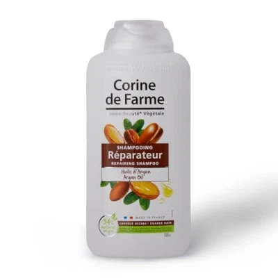 Immagine di Corine de Farme Shampoo Riparatore all&#039;Olio di Argan Districe, Pulisce e nutre i Capelli secchi a Rêches Clean Beauty, Made in France 500 ml