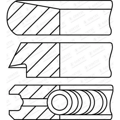 Immagine di GOETZE ENGINE 08 452400 00 Kit Fasce Elastiche 73,5 FORD: Transit Courier Station Wagon, FIESTA 6, B Max