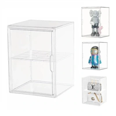 Immagine di Dasellfa Vetrina Espositiva Teca Plexiglass Espositore Vetrinetta Per Collezionismo Modellini Acrilico Trasparente Con Porta Conservazione Dei Giocattoli Figure D&#039;Azione Collezione (30*25*40)