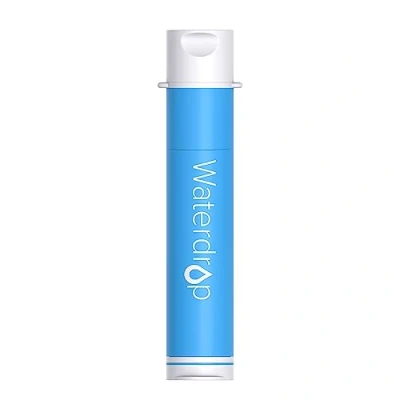 Immagine di Waterdrop Filtro a Goccia d&#039;acqua Paglia, Sistema di Filtrazione Portatile da Campeggio, Depuratore Potabile per Escursioni Emergenza Piedi con lo Zaino (Waterdrop Blu 1)