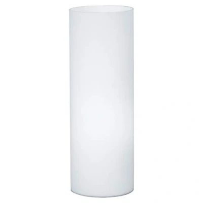 Immagine di Eglo lampada da tavolo Geo, uno punto luce, comodino in vetro, bianco, opaco, E27, interruttore incl