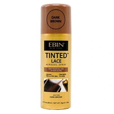 Immagine di EBIN NEW YORK spray colorato per pizzo marrone scuro 80 ml, asciugatura rapida, resistente all&#039;acqua, nessun residuo, alta pigmentazione, uniforme, tono della pelle abbinato, aspetto naturale,