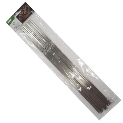 Immagine di Amig 10 Spiedini Metallo per Barbecue Fireplus in Acciaio Inox Bastoncini Riutilizzabili Lunghezza: 40 cm.
