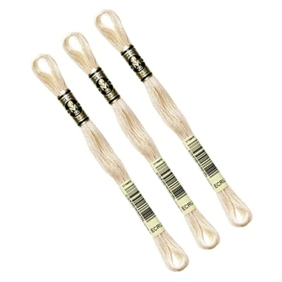 Immagine di DMC Set di 3 matassine Mouliné Spécial 117MC ECRU Filo da ricamo 100% cotone Si adatta a tutte le tecniche e tutti i supporti, ideale per il punto croce