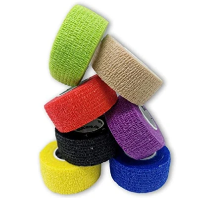 Immagine di Miscela colorata 7 pezzi LisaCare bendaggio per gesso, Cerotti dita, a rullo, elastici bambini senza adesivo e lattice (beige)