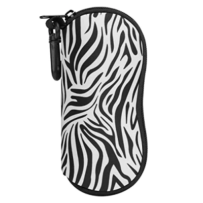 Immagine di MoKo Custodia Protettiva Occhiali, Occhiali da Sole in Neoprene con Chiusura a Cerniera Protezione Graffi Urti Accessori per Lettura Universali Zebra