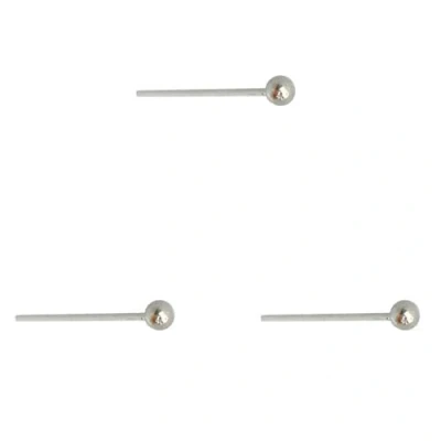 Immagine di DENI 3 orecchini naso bastone dritto in Argento con sfera piccola diametro 1,5 mm e sottile spessore 0,6 mm.,