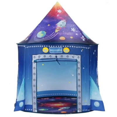 Immagine di Razzo spaziale bambini Tenda per neonati e a tema nave astronauta interni esterni pop up portatile Giocattolo giochi in casa regalo di compleanno