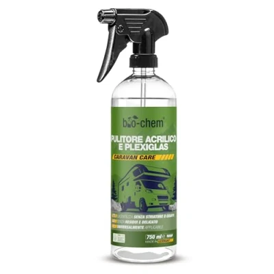 Immagine di bio chem Detergente per vetri acrilici e plexiglas 750 mL Parabrezza di Caravan, Camper Auto Spray Liquido la Pulizia dei dell&#039;auto