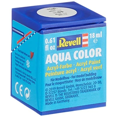 Immagine di Revell 36105 Vernice a base dacqua Bianco opaco Codice colore: 05 colore RAL: 9001 Barattolo 18 ml