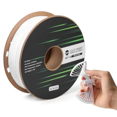 Immagine di SainSmart High Flowability Filamento in TPU a tinta unita, 1,75 mm, per stampa ad alta velocità, 500 mm/s, 1 kg, colore: Bianco