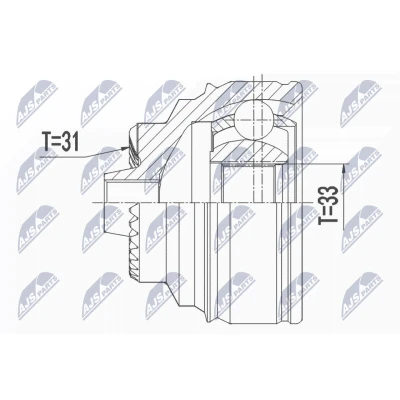 Immagine di NTY NPZ BM 021 Kit Giunto Omocinetico Trasmissione automatica Assale anteriore, anteriore Sx, Dx BMW: 2 Gran Tourer