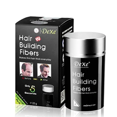Immagine di fibre per la costruzione dei capelli, ispessenti donne e uomini, formula vegetale delicata, aspetto ipoallergenico (nero)