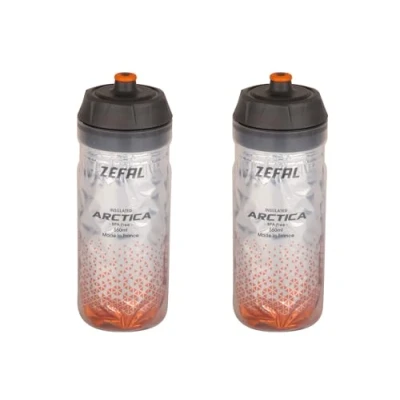 Immagine di ZEFAL Pack Arctica 55 Set di due Borracce per Bicicletta Borraccia Termica Bici Inodore e Impermeabile Ciclismo Senza BPA, 2 x 550ml Argento/Arancione