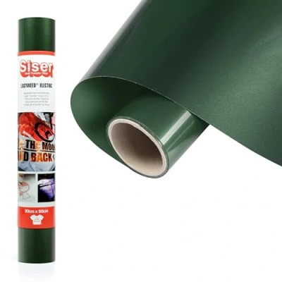 Immagine di Siser Electric Olive, 30cm x 1mt, vinile termotrasferibile termoadesivo cangiante per la personalizzazione di indumenti, accessori e tessuti, certificato VeganOk Oeko Tex standard 100 classe I.