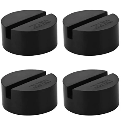 Immagine di DEDC Tampone in Gomma per Cric Sollevatore Auto Ponte con Scanalatura Spessori Evitano Graffi Danni Resistente Universale Jack Pad Nero (4 pz)