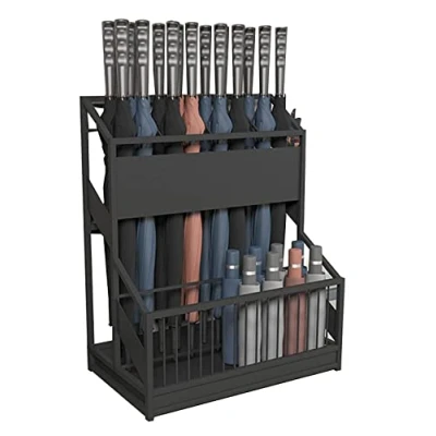 Immagine di Portaombrelli Da Esterno In Metallo Con Vassoio Di Scarico Estraibile Semplice E Moderno A 2 Strati Grande Capacità Porta Ombrelli Per Interno ( Color : Si