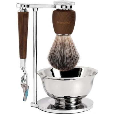 Immagine di Favali supporto per lama a 5 strati, set da rasatura, 4 in 1, antiruggine, portasapone, pennello, universale (kompatibel mit Fusion 5)