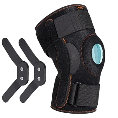 Immagine di Thx4Copper Ginocchiera pieghevole patella aperta regolabile con cinghie parallele e stabilizzatori su entrambi i lati compressione per ginocchia ortesi supporto ginocchio alleviare il dolore