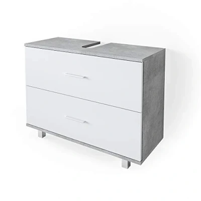 Immagine di Vicco mobile sottolavabo per bagno Ilias, Calcestruzzo/Bianco, 80 x 60.8 cm