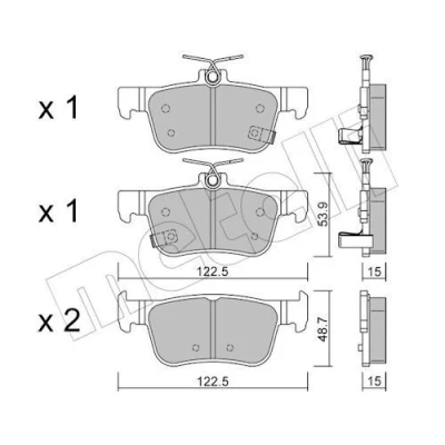 Immagine di METELLI 22 1131 0 Kit pastiglie freno con segnalatore acustico usura HONDA: Civic 10, 10 Stufenheck, XI Hatchback