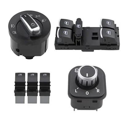 Immagine di ZEALfix 6PCS Specchio, finestra e interruttore faro 5ND959857 5ND959565A 5ND941431B 5ND959855 Per VWS Jetta Golf GTI MK5 MK6 T Passat