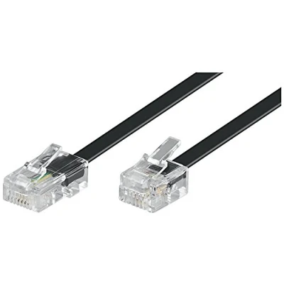 Immagine di Goobay 68578 Cavo di collegamento modulare 10 metri, telefonico, nero spina RJ45 (8P4C) a RJ11/RJ14 (6P4C)