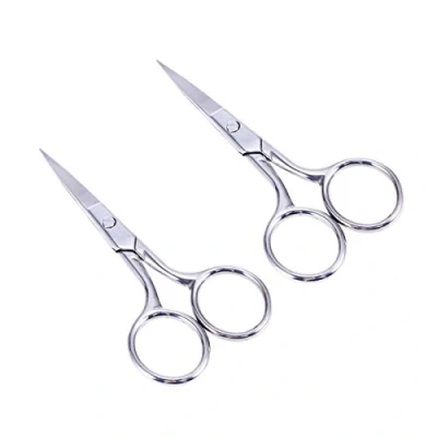 Immagine di SUPVOX Forbici di bellezza con punta dritta in acciaio inossidabile Grooming Sopracciglio Capelli naso per donna Uomo 2 pezzi