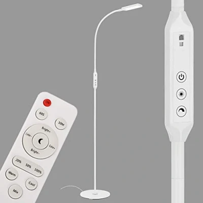 Immagine di BRILONER Leuchten lampada da terra a LED, pavimento dimmerabile, con telecomando, incl. controllo della temperatura del colore, 8 watt, 700 lumen, bianco