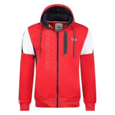 Immagine di Geographical Norway Fagozip Men Felpa con Cappuccio, Rouge, L Uomo