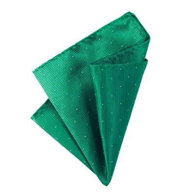 Immagine di DonDon fazzoletto da taschino con puntini argento 25 x cm per uomo adatto ad occasioni cerimoniali Verde